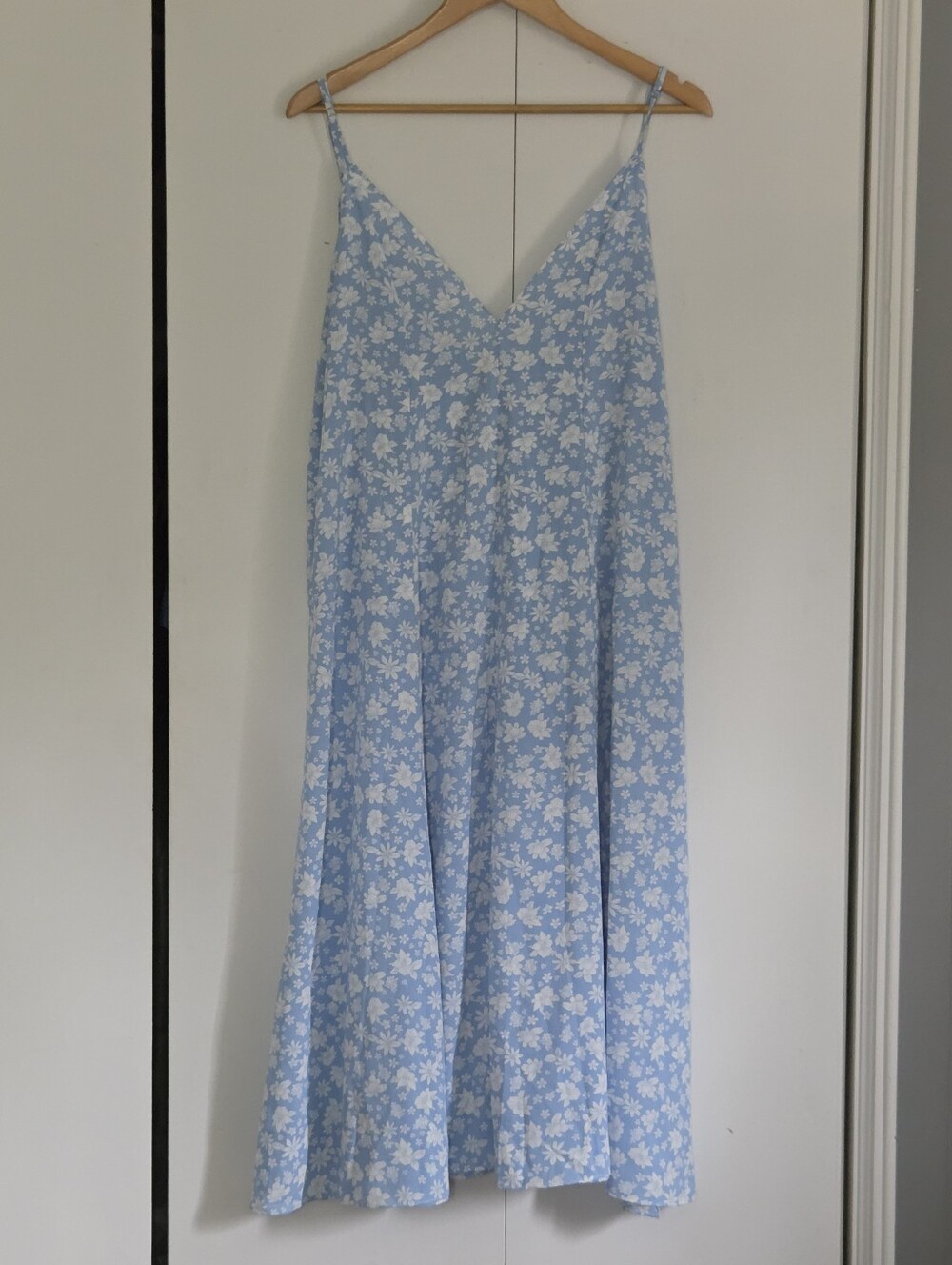 Petal & Pup Light Blue Floral Maxi Slip Dress